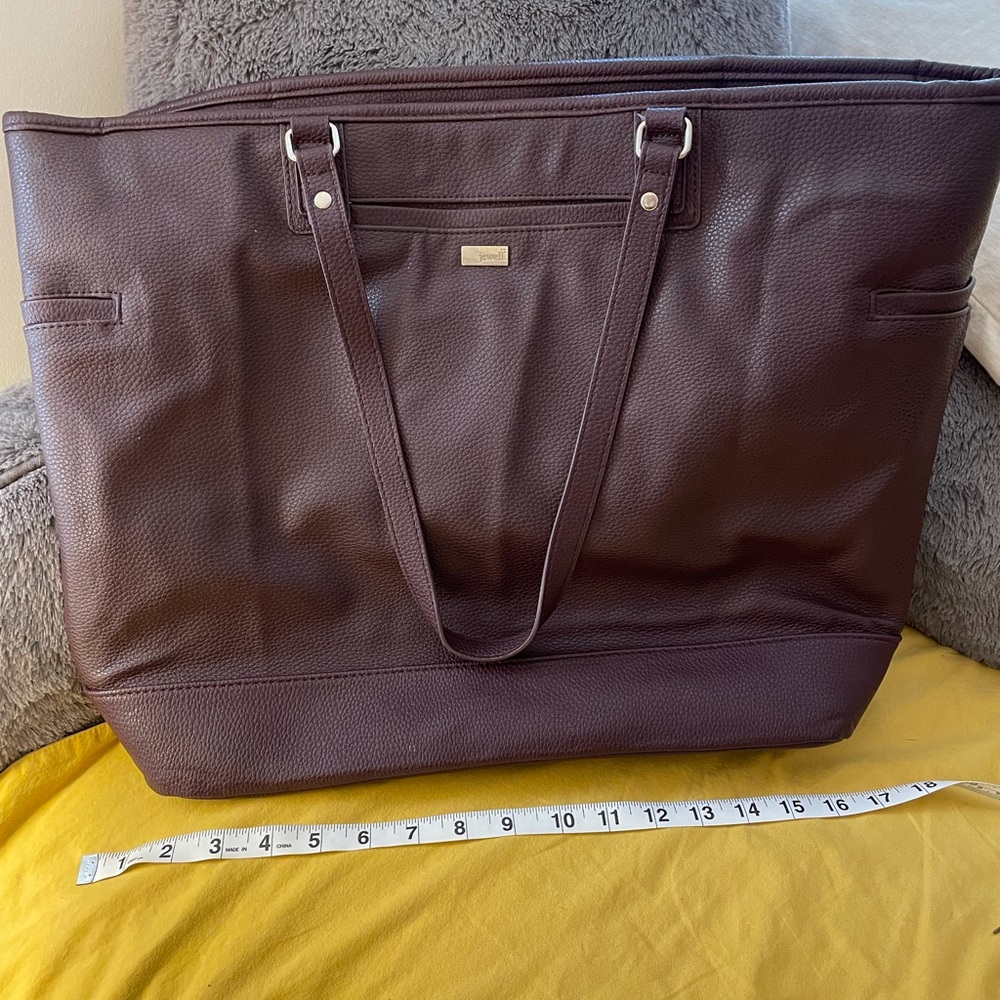 Dark purple leather laptop/work bag